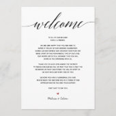 Einfache Elegante Calligraphie Hochzeitkarte Programm (Rückseite)