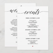 Einfache Elegante Calligraphie Hochzeitkarte Programm (Vorne/Hinten)