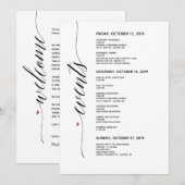 Einfache Elegante Calligraphie Hochzeitkarte Programm (Vorne/Hinten)