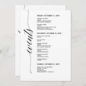 Einfache Elegante Calligraphie Hochzeitkarte Programm (Vorne/Hinten)