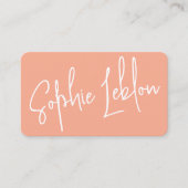 Einfache elegante Calligraphie-Peach-Farbe Visitenkarte (Vorderseite)