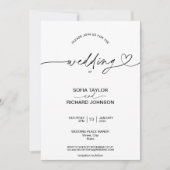 Einfache elegante Calligraphie Script Minimalistis Einladung (Vorderseite)