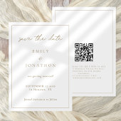 Einfache Elegante Champagne Gold Script Line Borde Save The Date