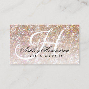 Einfache Elegante Champagner Funkelnd Haare Visitenkarte