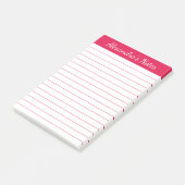 Einfache Elegante Cherry Red Lined Personalisiert Post-it Klebezettel (angewinkelt)