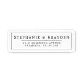 Einfache Elegante Chic Border Wedding Rücksendeadr (Vorne)