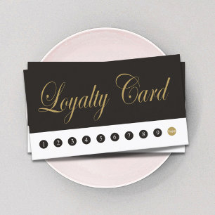 Einfache Elegante Chic Dark Gray Gold Loyalty Card Treuekarte