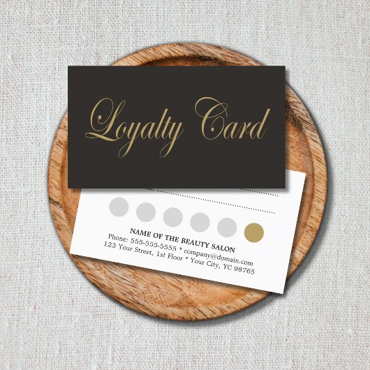 Einfache Elegante Chic Dark Gray Gold Loyalty Card Treuekarte