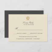 Einfache Elegante Chic Gold Foil RSVP Karte (Vorne/Hinten)