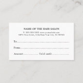 Einfache Elegante Chic Imitate Gold Weißer Haar St Visitenkarte (Rückseite)