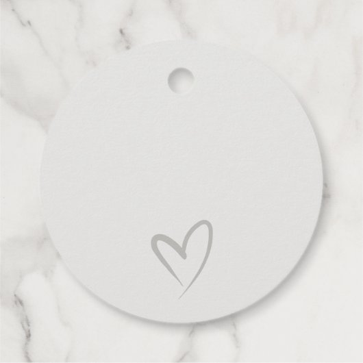 Einfache Elegante Chic Script Black & White Weddin Geschenkanhänger (Rückseite)