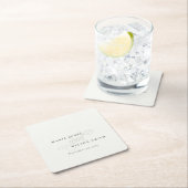 Einfache Elegante Chic Script Black & White Weddin Rechteckiger Pappuntersetzer (Vor Ort)