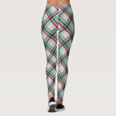 Einfache Elegante Christmas Red Green Kariert Leggings (Rückseite)