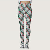 Einfache Elegante Christmas Red Green Kariert Leggings (Vorderseite)