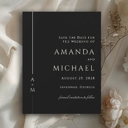 Einfache Elegante Classic Monogram Save the Date
