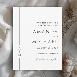 Einfache Elegante Classic Monogram Save the Date