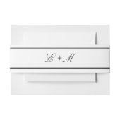 Einfache Elegante Classic Monogramm-Initialen Hoch Einladungsbanderole (Vorderseite Beispiel)