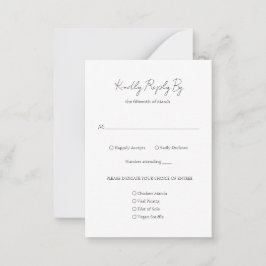 Einfache Elegante Classic Wedding Mini RSVP Karte