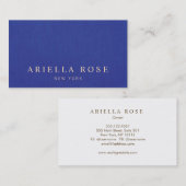 Einfache Elegante Cobalt Blue Beruflich Visitenkarte (Vorne/Hinten)