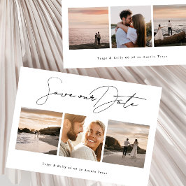 einfache, elegante Collage mit mehreren Fotos Save The Date