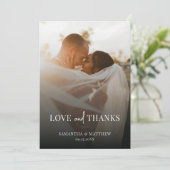 Einfache Elegante Couple Foto Wedding Dankeschön C Dankeskarte (Stehend Vorderseite)