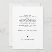 Einfache Elegante Couple Foto Wedding Dankeschön C Dankeskarte (Rückseite)