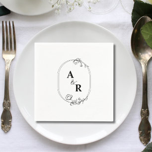 Einfache Elegante Couple Initials Wedding Serviette