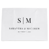 Einfache elegante Couple Initials Wedding Sponsors Große Geschenktüte (Vorderseite)