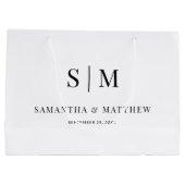 Einfache elegante Couple Initials Wedding Sponsors Große Geschenktüte (Rückseite)