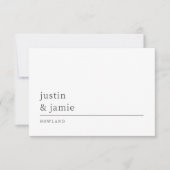 Einfache elegante Couple Names Monogram Mitteilungskarte (Vorderseite)