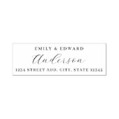 Einfache, elegante Couple Names Wedding Rücksendea Permastempel (Design)