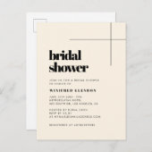 Einfache, elegante Cream Bridal-Dusche Postkarte (Vorne/Hinten)