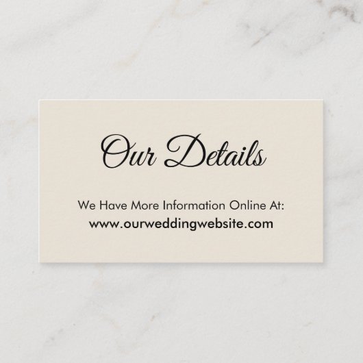 Einfache, elegante Cream Wedding Gift Registry Begleitkarte (Rückseite)