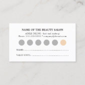 Einfache Elegante Creme Gray Loyalität Treuekarte (Rückseite)