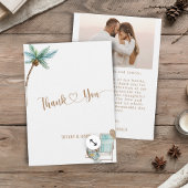 Einfache Elegante Custom Foto Beach Hochzeit Dankeskarte