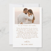 Einfache Elegante Custom Foto Beach Hochzeit Dankeskarte (Rückseite)