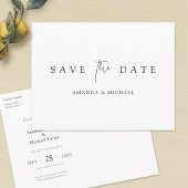 Einfache Elegante Custom Save the Date Wedding Ankündigungspostkarte