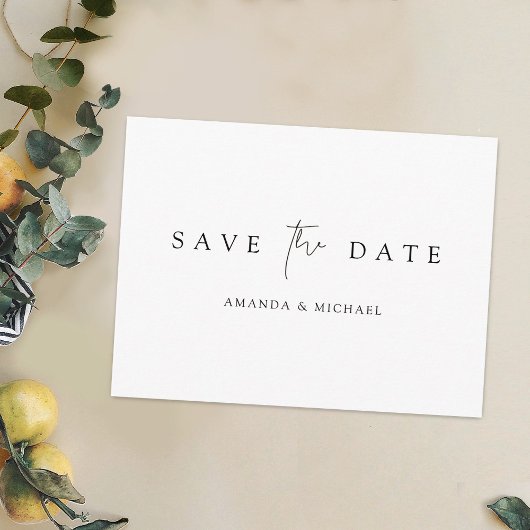 Einfache Elegante Custom Save the Date Wedding Ankündigungspostkarte