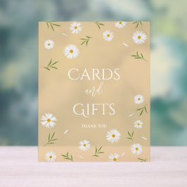 Einfache elegante Daisies Baby Duschkarten und Ges Acrylschild