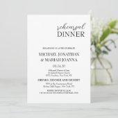 Einfache Elegante Das Abendessen vor der Probe I Einladung (Stehend Vorderseite)
