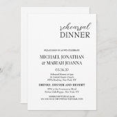 Einfache Elegante Das Abendessen vor der Probe I Einladung (Vorne/Hinten)