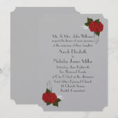 Einfache, elegante Deko-Rose Hochzeit Einladung (Vorne/Hinten)