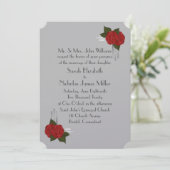 Einfache, elegante Deko-Rose Hochzeit Einladung (Stehend Vorderseite)