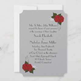 Einfache, elegante Deko-Rose Hochzeit Einladung