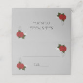 Einfache Elegante Deko Rose Hochzeit Platzkarte (Außenseite Aufgefaltet)