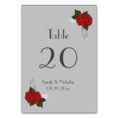 Einfache elegante Deko-Rose Hochzeitskarte Tischnummer (Vorderseite)