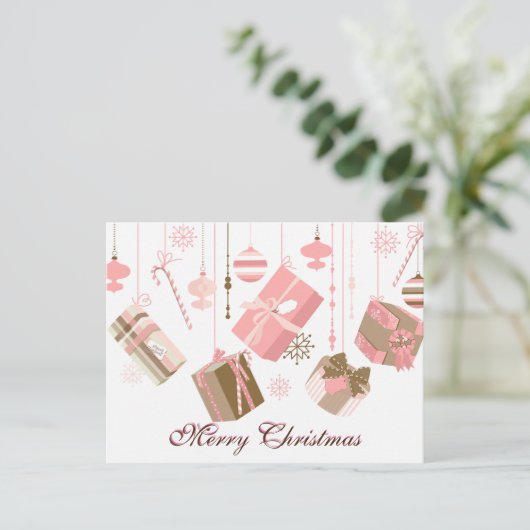 Einfache Elegante Dekoration Frohe Weihnachten (Stehend Vorderseite)