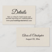 Einfache, elegante Details zur Hochzeit Begleitkarte (Vorne/Hinten)