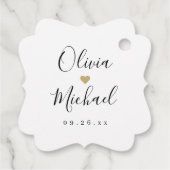 Einfache elegante Drehbuch danke Ihnen Hochzeit Geschenkanhänger (Rückseite)