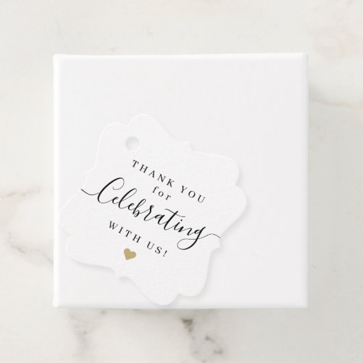 Einfache elegante Drehbuch danke Ihnen Hochzeit Geschenkanhänger (Beispiel)